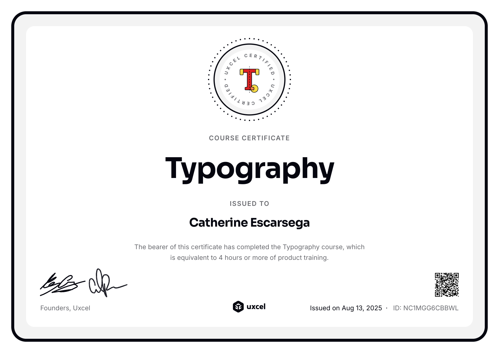 cahee's certificate
